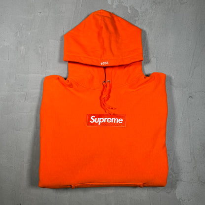 Supreme Box Logo Orange Hoodie (2024) Size Medium USED x18331