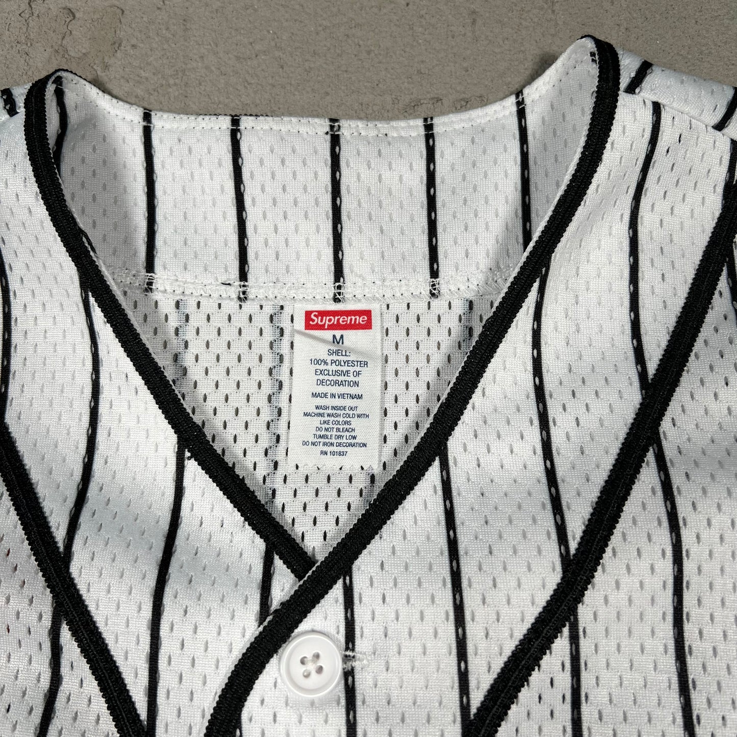 Supreme Jomerun White Baseball Jersey Size Medium USED x18335