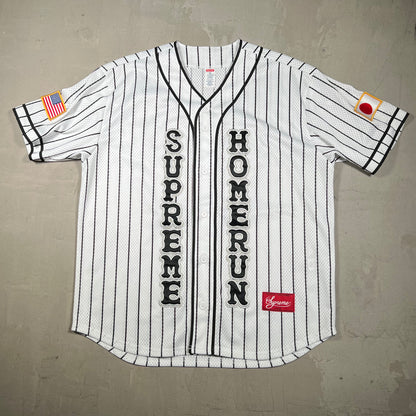 Supreme Jomerun White Baseball Jersey Size Medium USED x18335