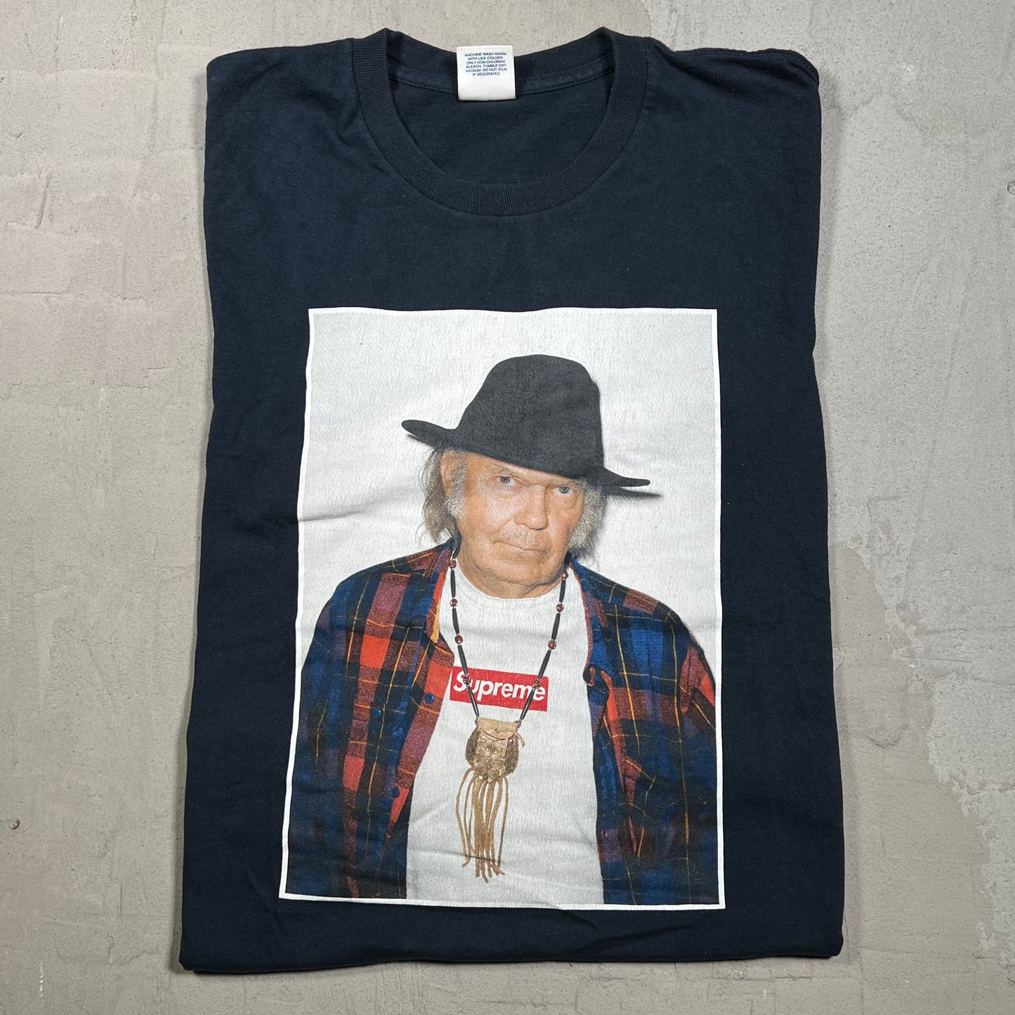 2015 Supreme Neil Young Navy Blue Tee Size Medium USED x18279