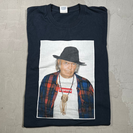 2015 Supreme Neil Young Navy Blue Tee Size Medium USED x18279