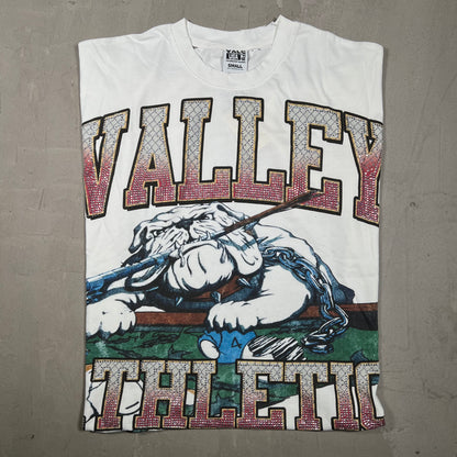 Vale Polo Bling Bulldog White Tee Size Small NEW x18272