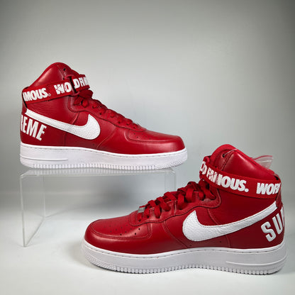 Nike Air Force One High Supreme Wolrd Famous Red (2014) Size 10.5 NEW s22667