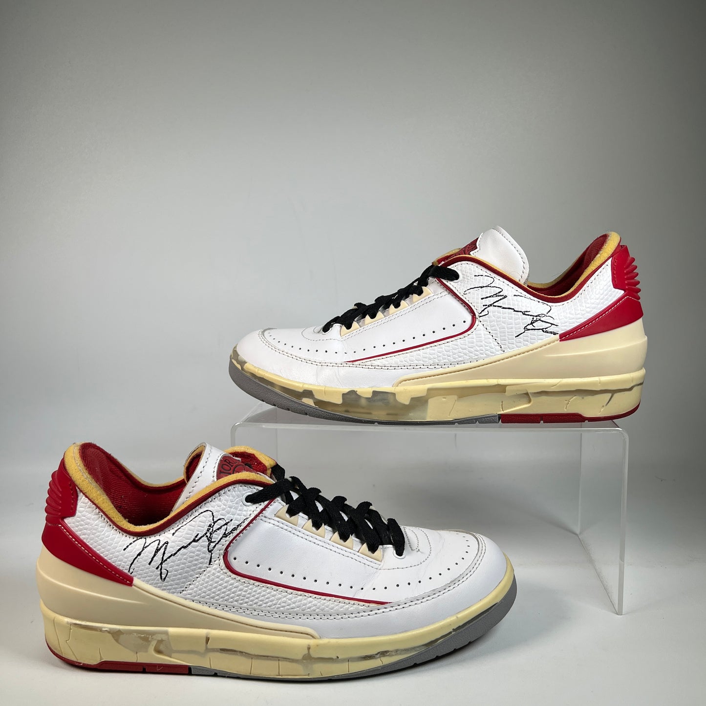 Jordan 2 Low Off-White White Red (2021) Size 9 USED s22647