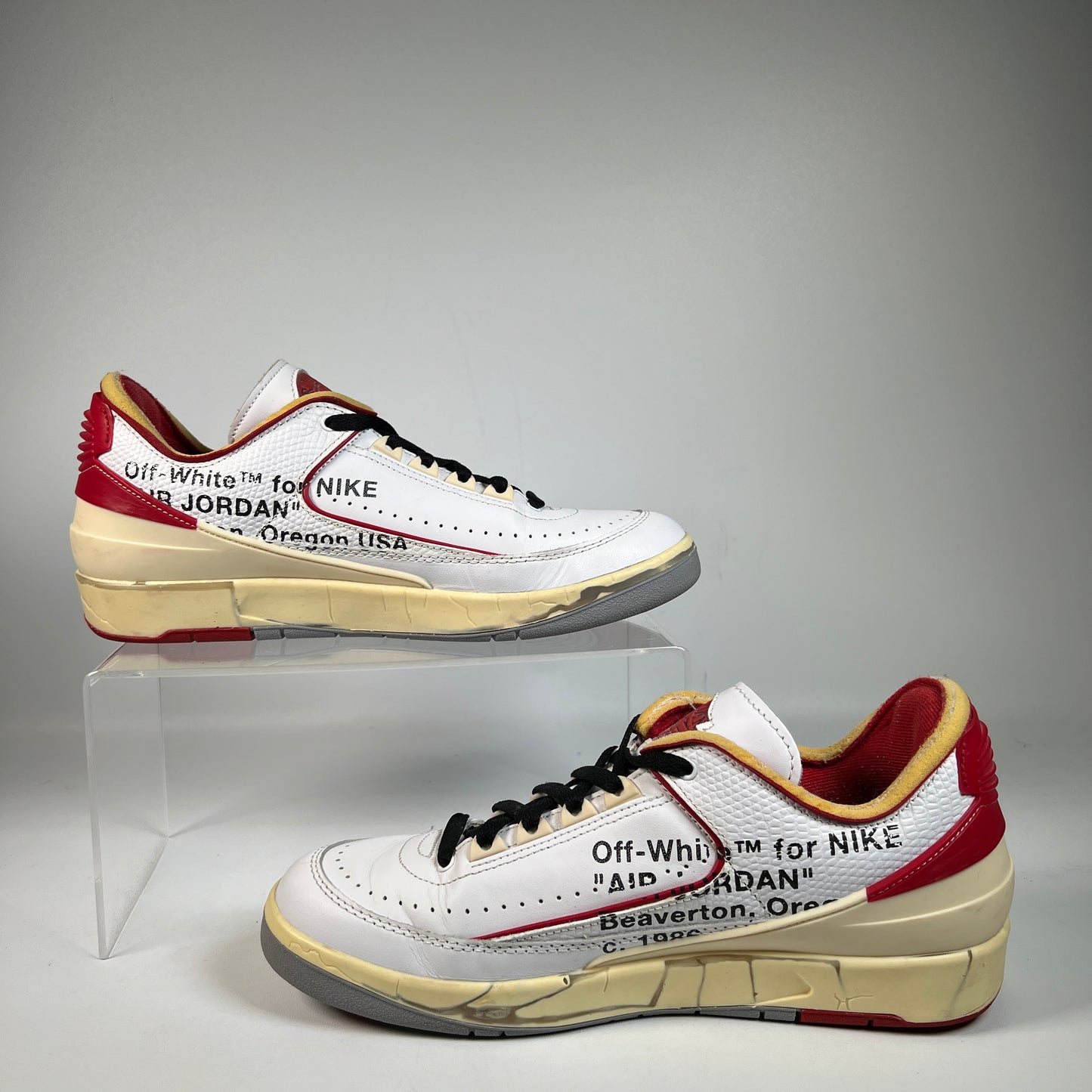 Jordan 2 Low Off-White White Red (2021) Size 9 USED s22647