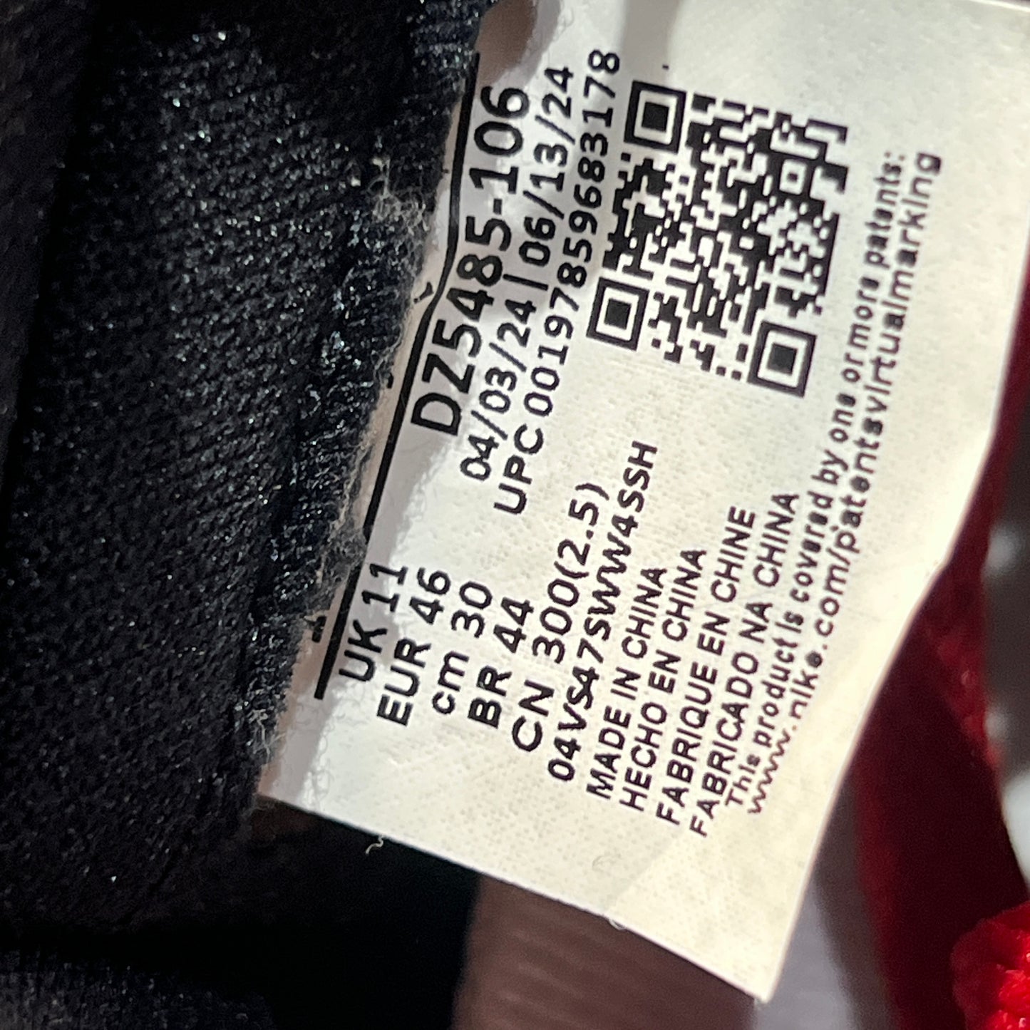 Jordan 1 Black Toe Reimagined (2024) Size 12 USED s22672