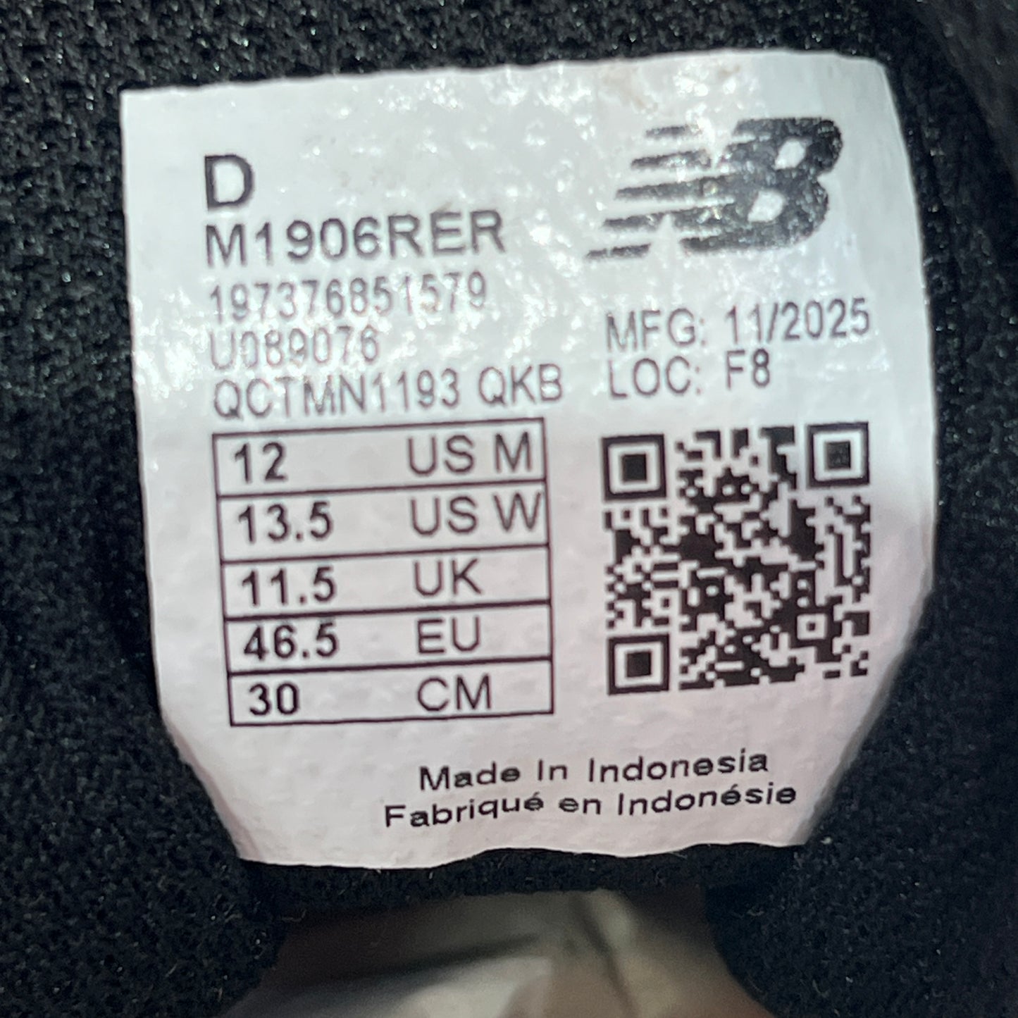 New Balance 1906R Silver Black (2024) Size 12 USED s22707