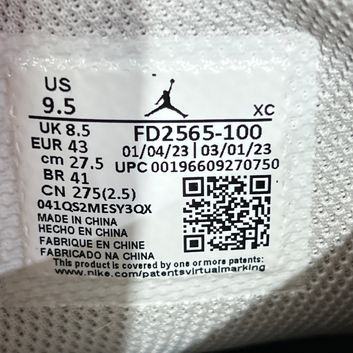 Jordan 1 High Union LA Bephies (2023) Size 9.5 USED s22701
