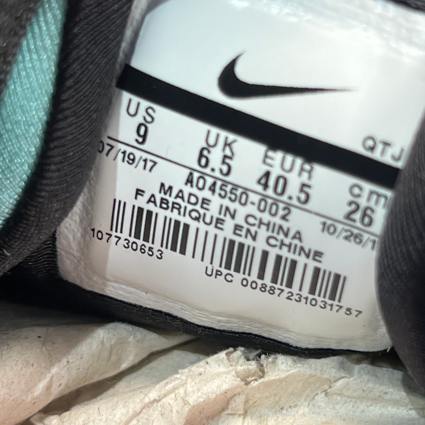 Nike Air VaporMax Plus Bleaced Aqua (2018) Size 7.5m/9w USED s22703