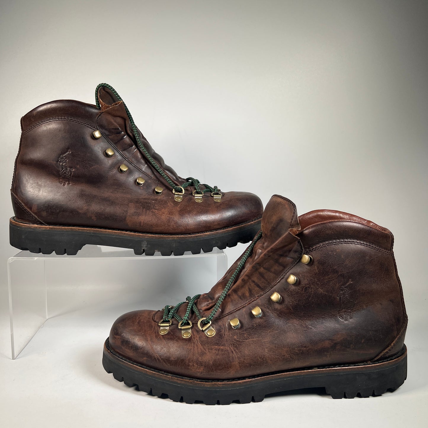 Polo Ralph Lauren Acworth Oiled Calf Brown Leather Boots Size 11 USED s22580