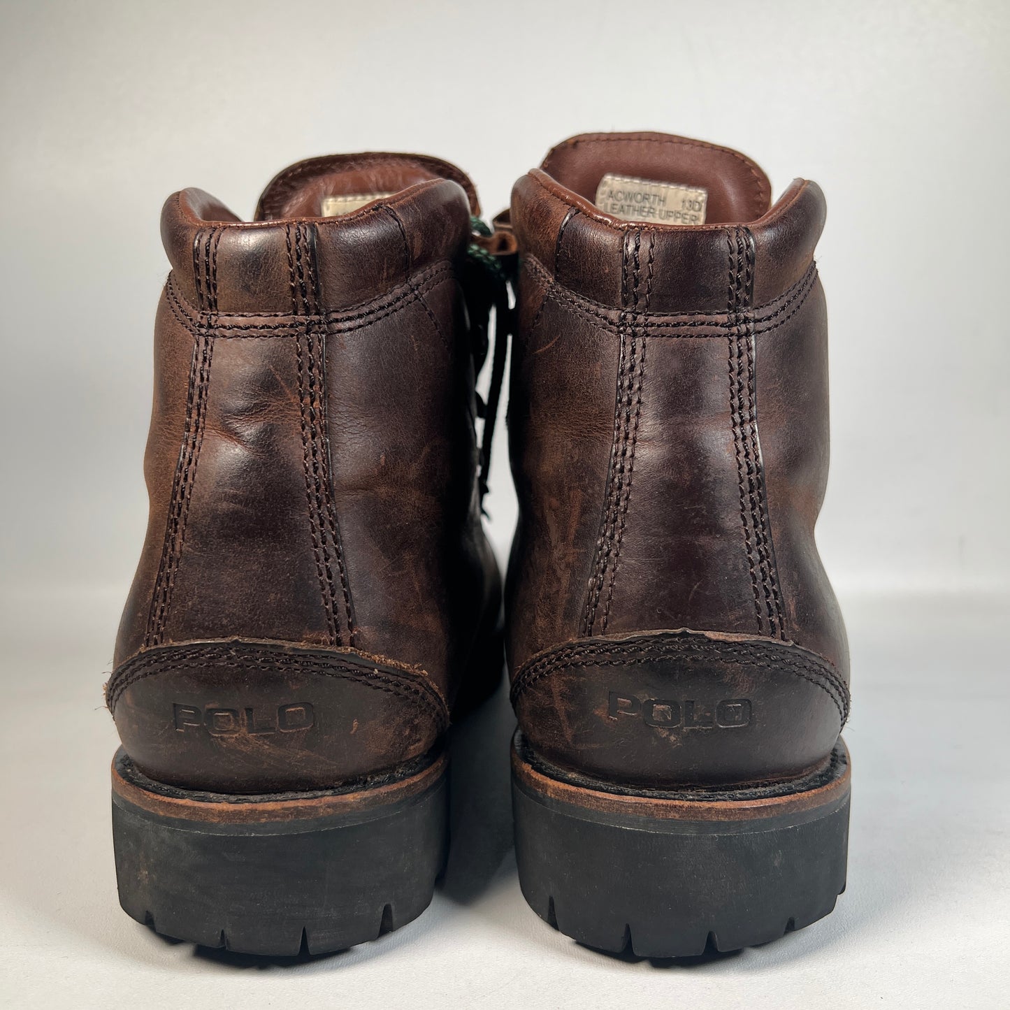 Polo Ralph Lauren Acworth Oiled Calf Brown Leather Boots Size 11 USED s22580