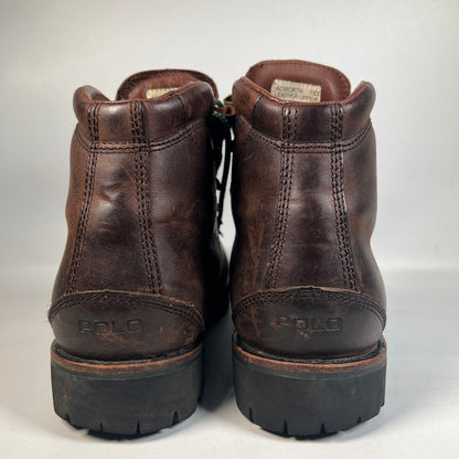 Polo Ralph Lauren Acworth Oiled Calf Brown Leather Boots Size 11 USED s22580