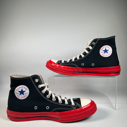 Converse Chuck Taylor 70 Hi CDG Play Black Red (2022) Size 10 USED s22573