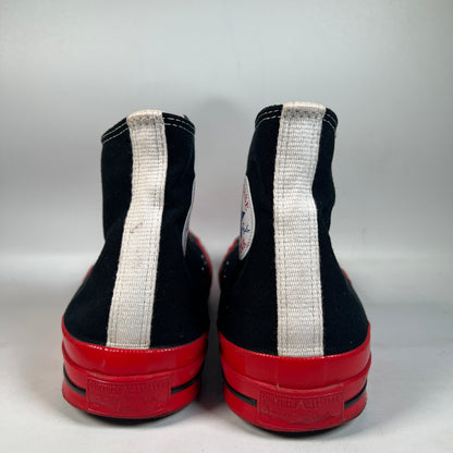 Converse Chuck Taylor 70 Hi CDG Play Black Red (2022) Size 10 USED s22573