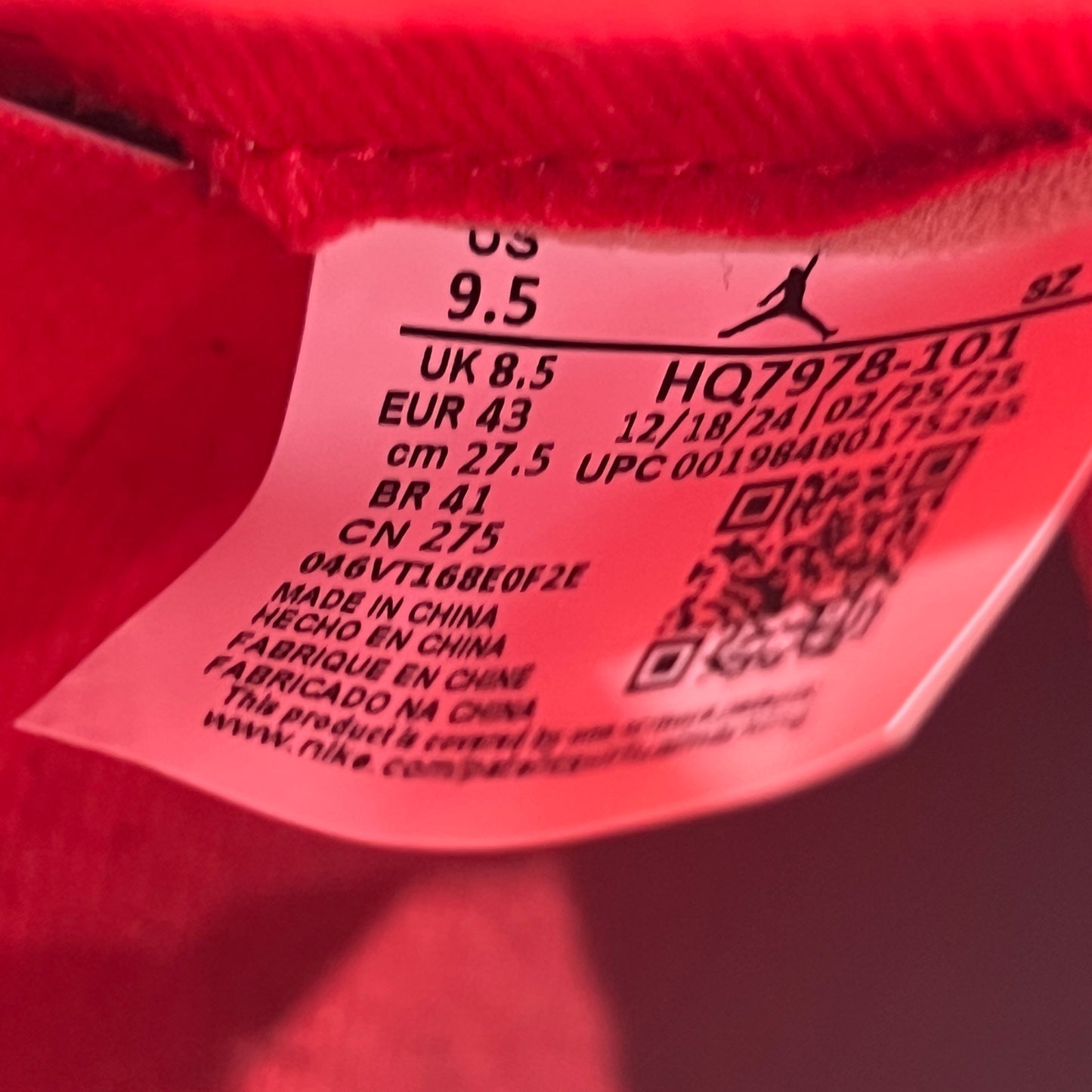 Jordan 5 Fire Red Black Tongue (2025) Size 9.5 USED s22717