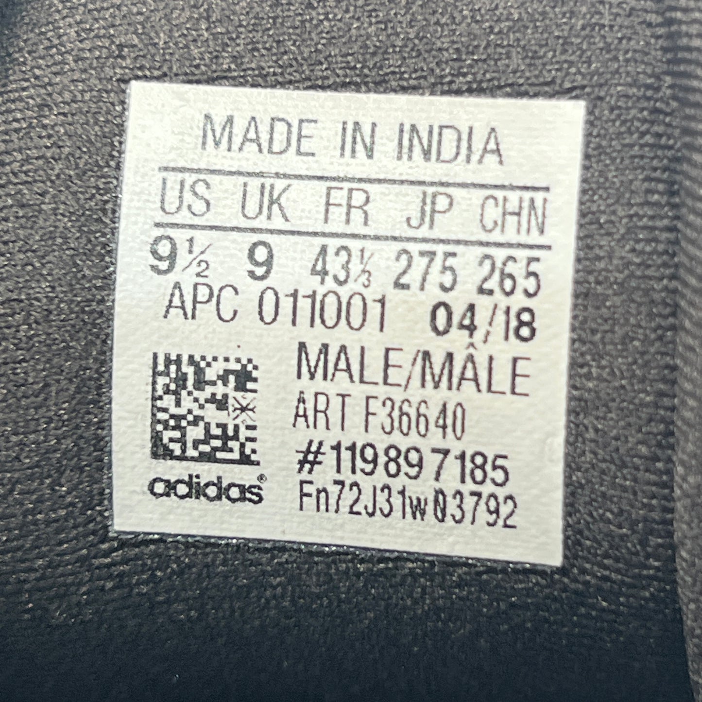 Yeezy 500 Utility Black (2018) Size 9.5 USED s22759