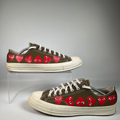 Converse CDG Multi Heart Brown Lows Size 11 USED s22803