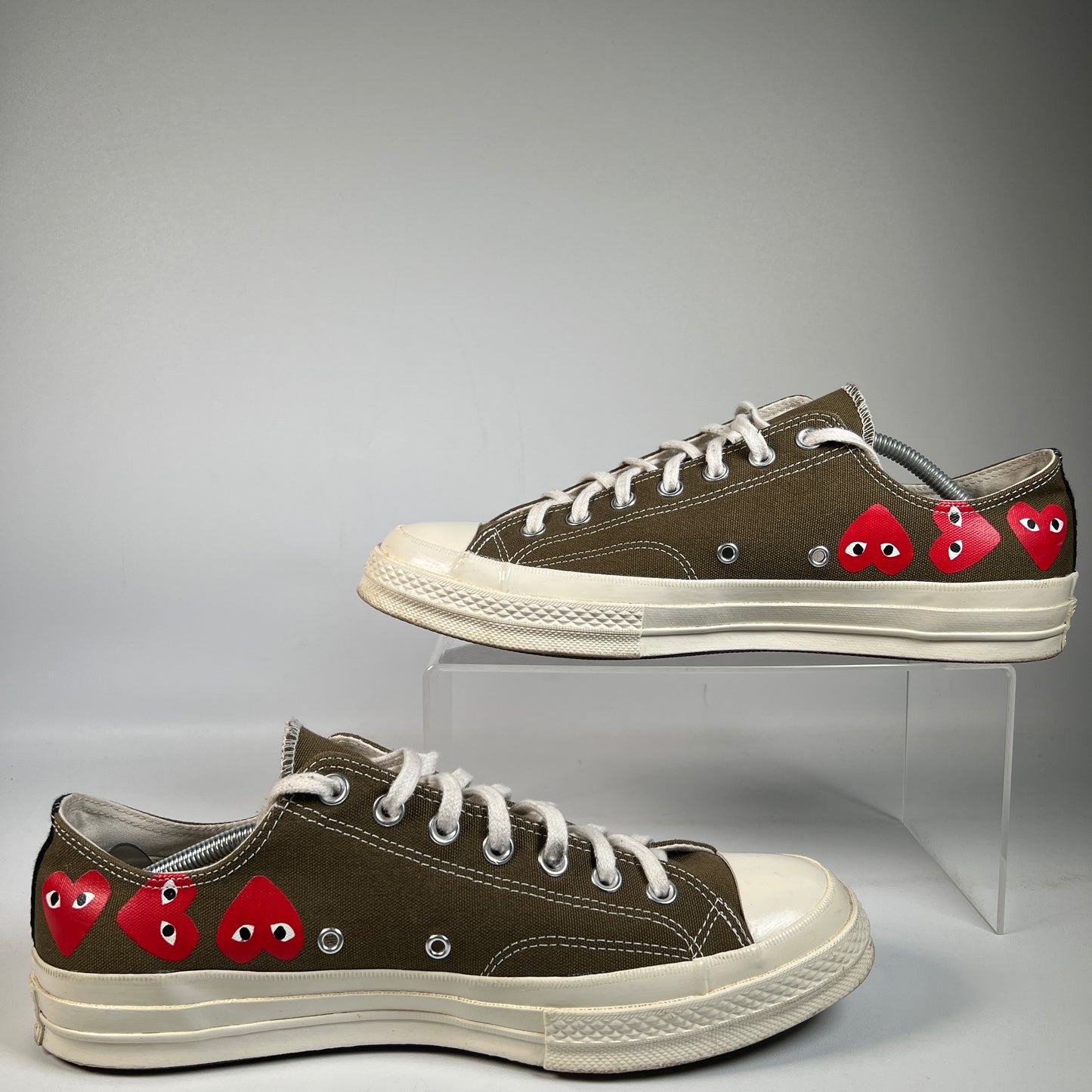 Converse CDG Multi Heart Brown Lows Size 11 USED s22803