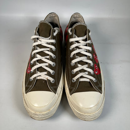 Converse CDG Multi Heart Brown Lows Size 11 USED s22803