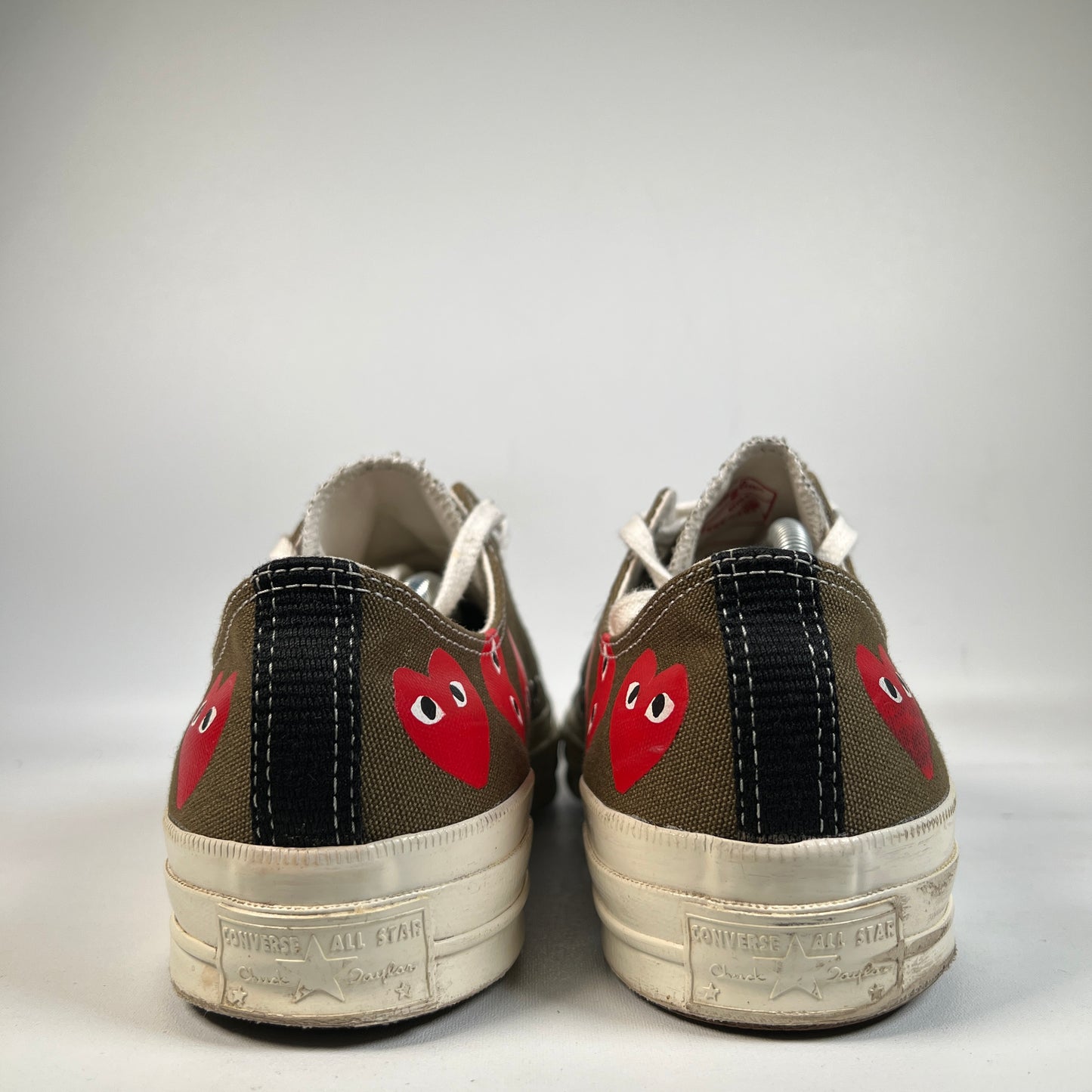 Converse CDG Multi Heart Brown Lows Size 11 USED s22803