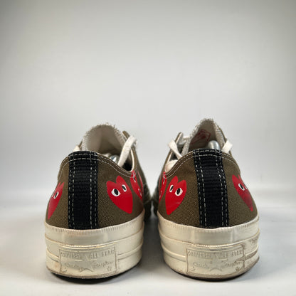Converse CDG Multi Heart Brown Lows Size 11 USED s22803