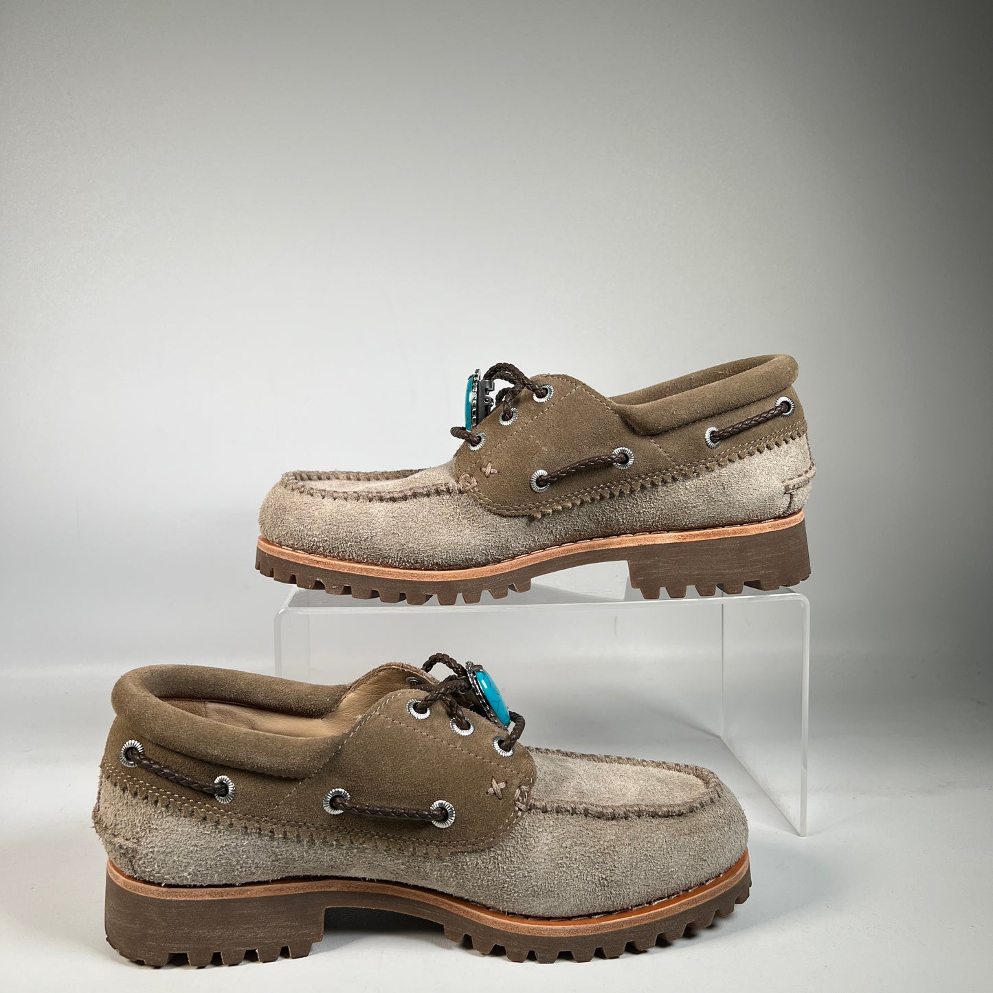 Timberland 3 Eye Lug Handsewn Boat Shoe Oacker Santa Fe (2025) Size 7 USED s22828