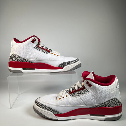 Jordan 3 Cardinal (2021) Size 9 USED s22782
