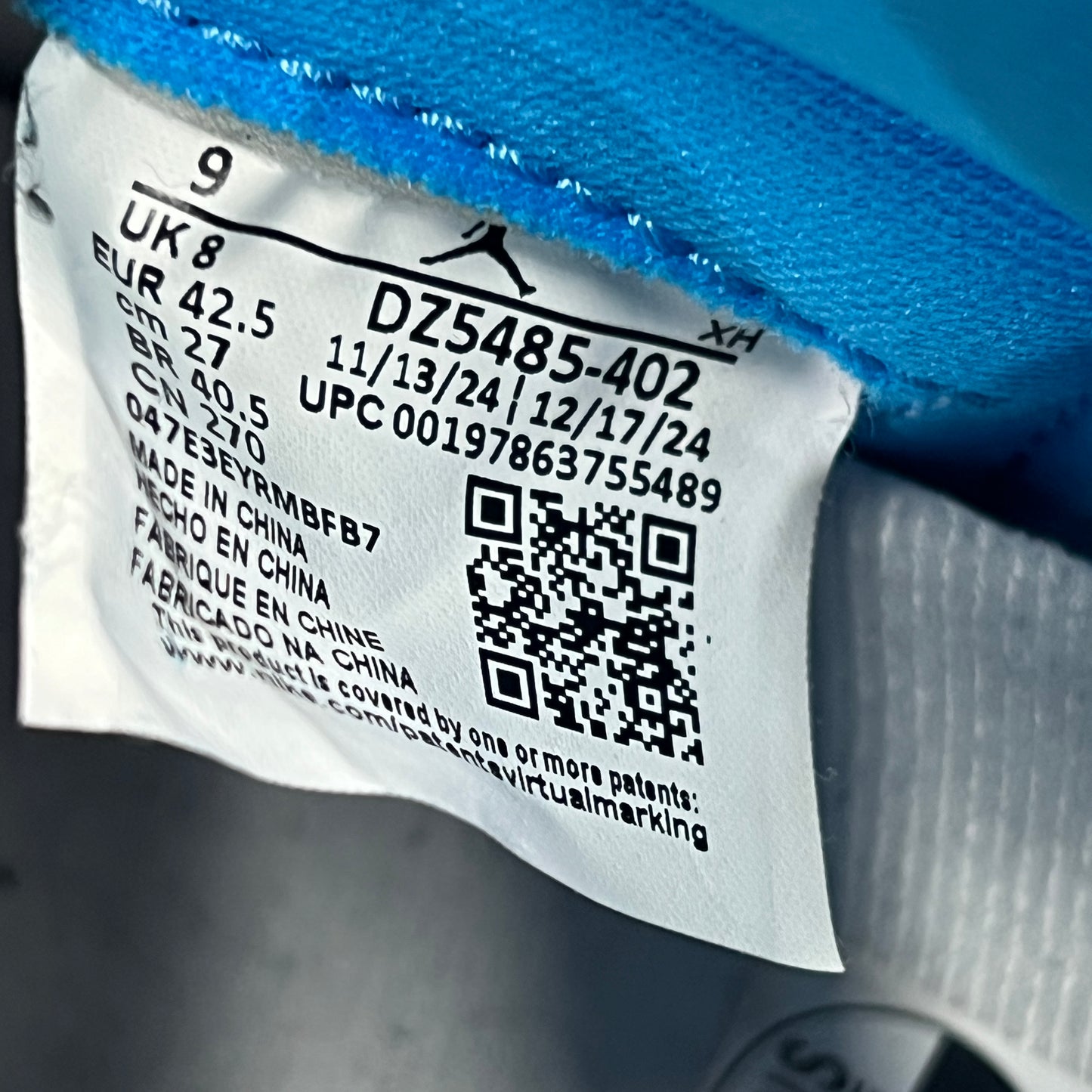 Jordan 1 High UNC Reimagined (2025) Size 9 USED s22976