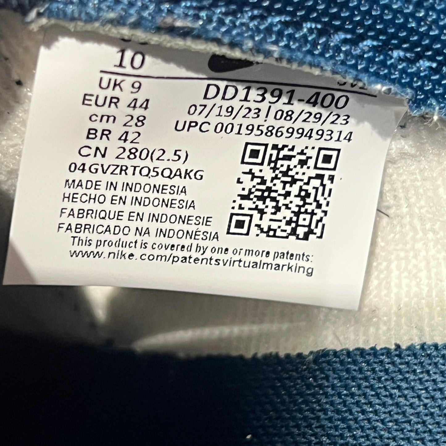 Nike Dunk Low Valerian Blue (2022) Size 10 USED s22956