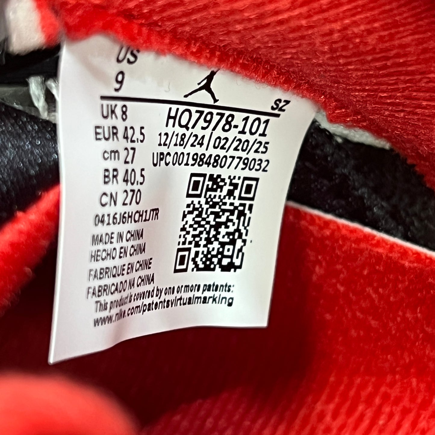 Jordan 5 Fire Red Black Tongue (2025) Size 9 USED s22977