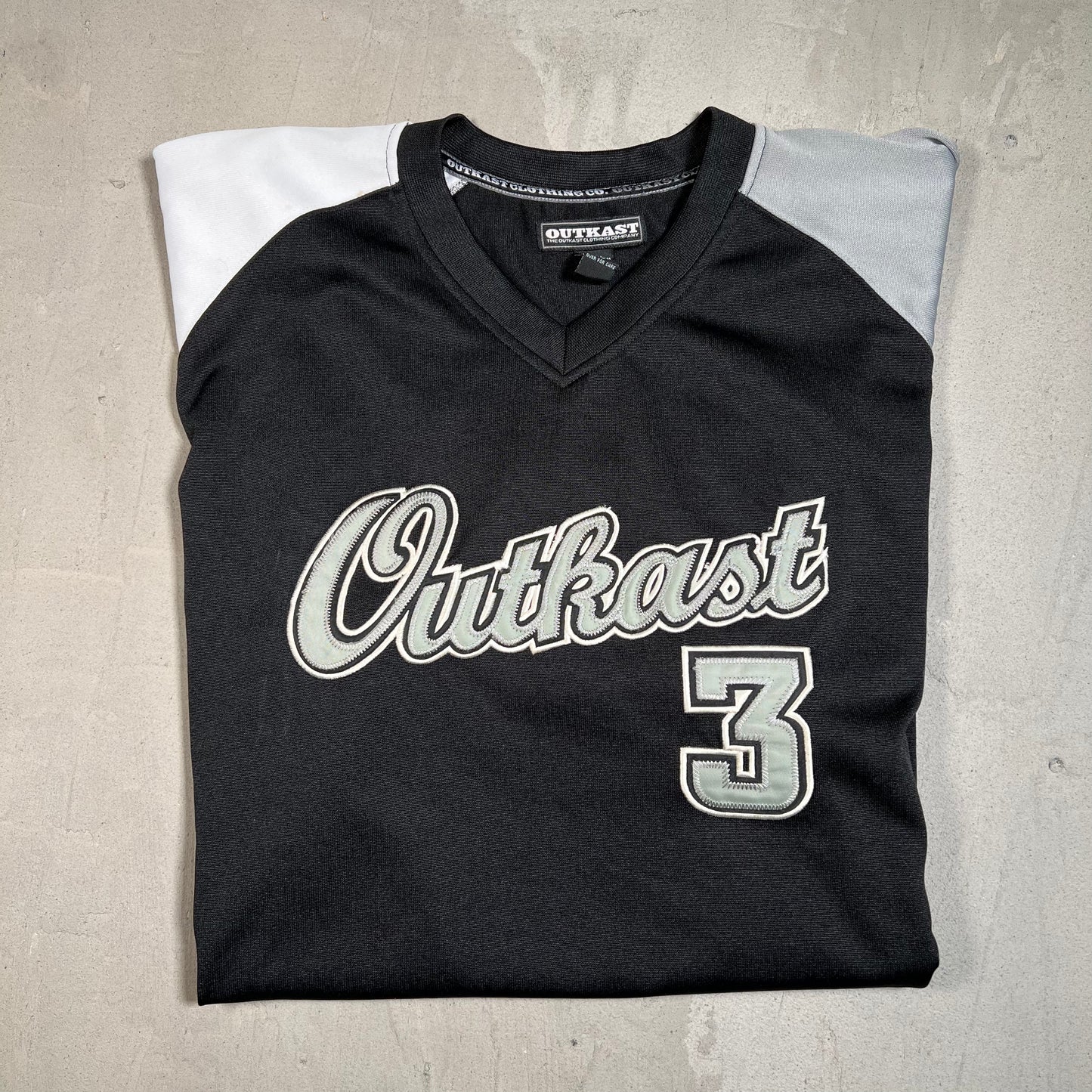 Y2K Outkast Black/Grey Jersey Size XL USED v16105