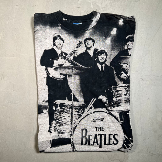 The Beatles 1990s Full Print Band Playing Tee All Sport Tag Size Large USED v12507