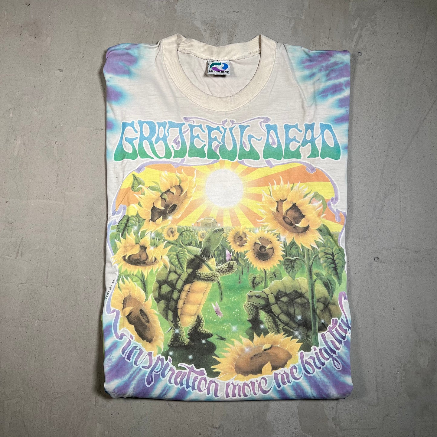 1995 Grateful Dead Summer Tour Turtles Tie Dye Tee Size XL USED v16348