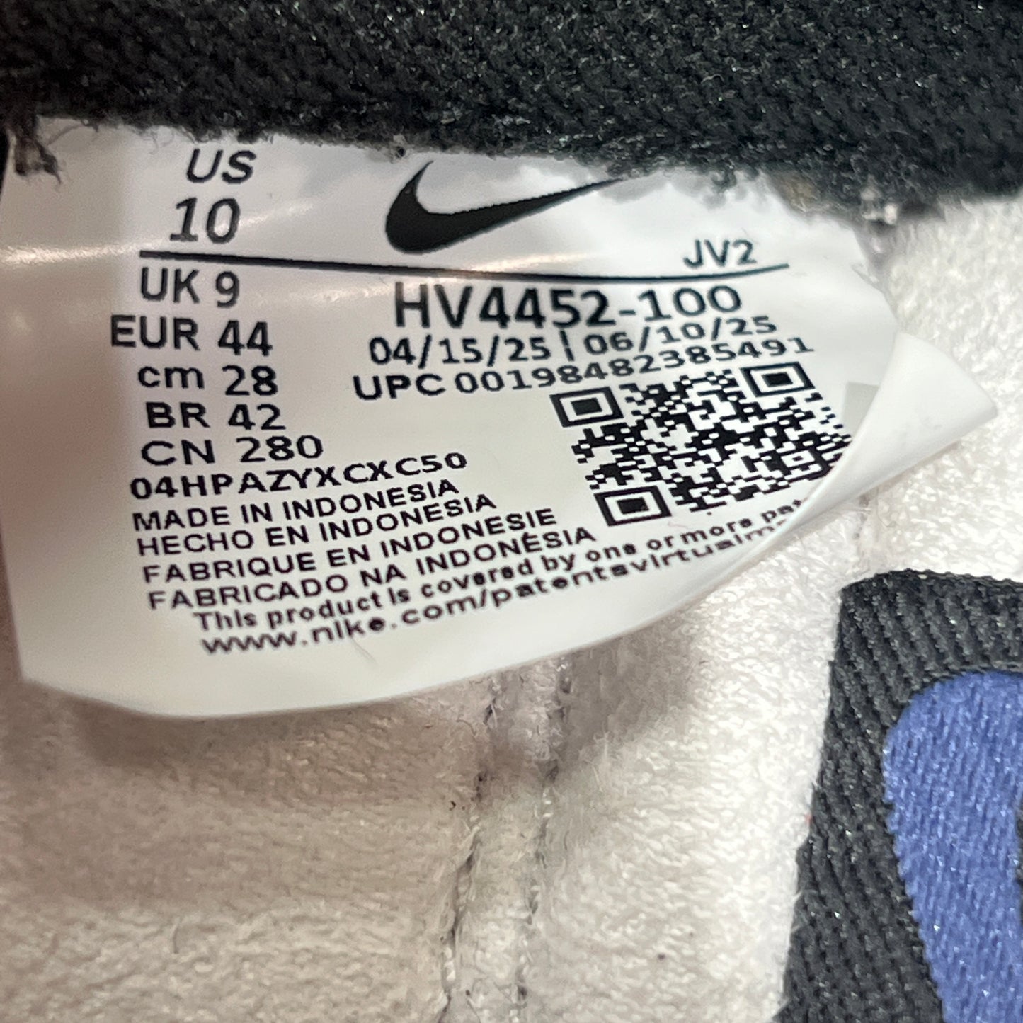 Nike Dunk White Off Noir Sanded Purple (2025) Size 10 USED s22957