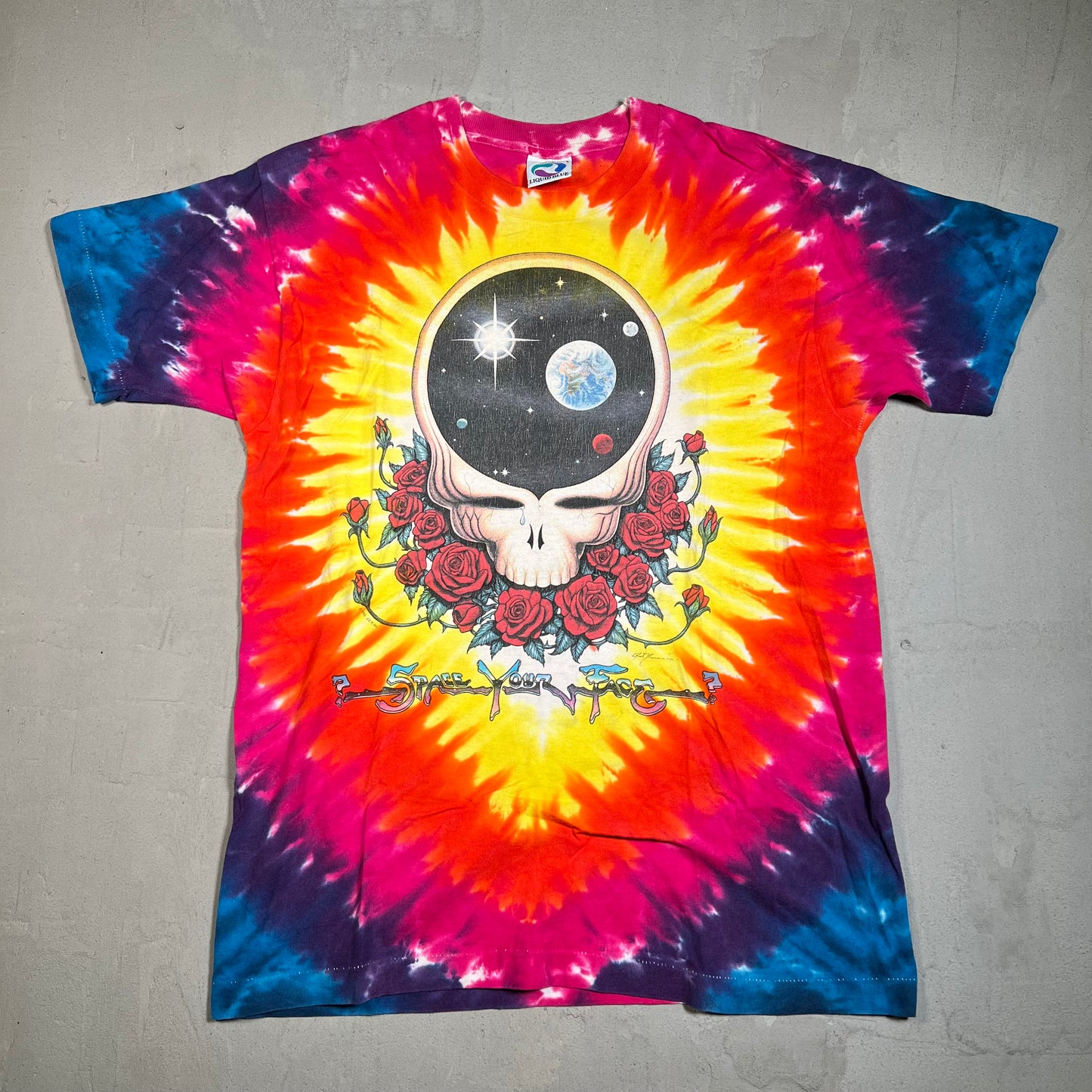 1992 Grateful Dead Space Your Face? Tie Dye Tee Size Large USED v15844
