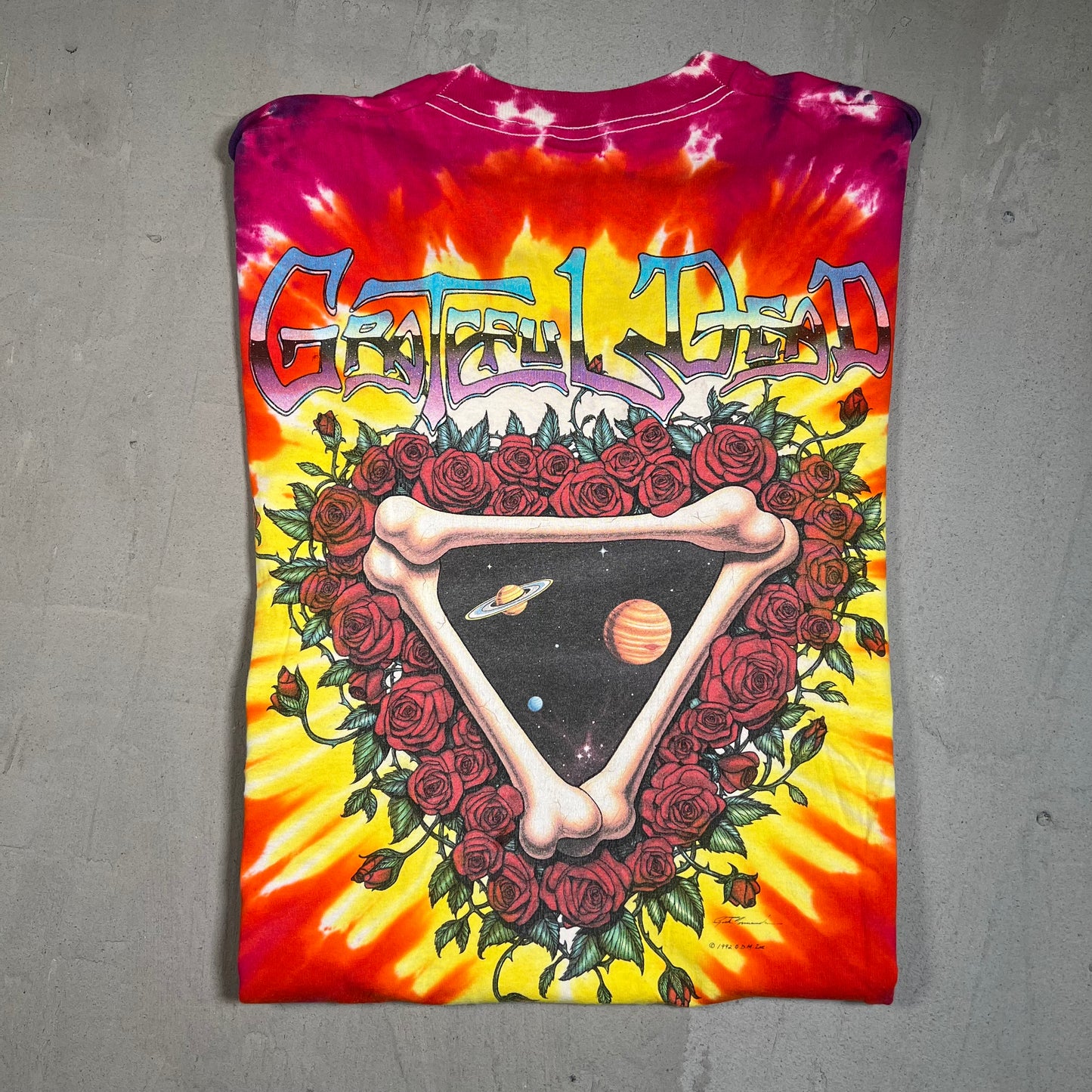 1992 Grateful Dead Space Your Face? Tie Dye Tee Size Large USED v15844