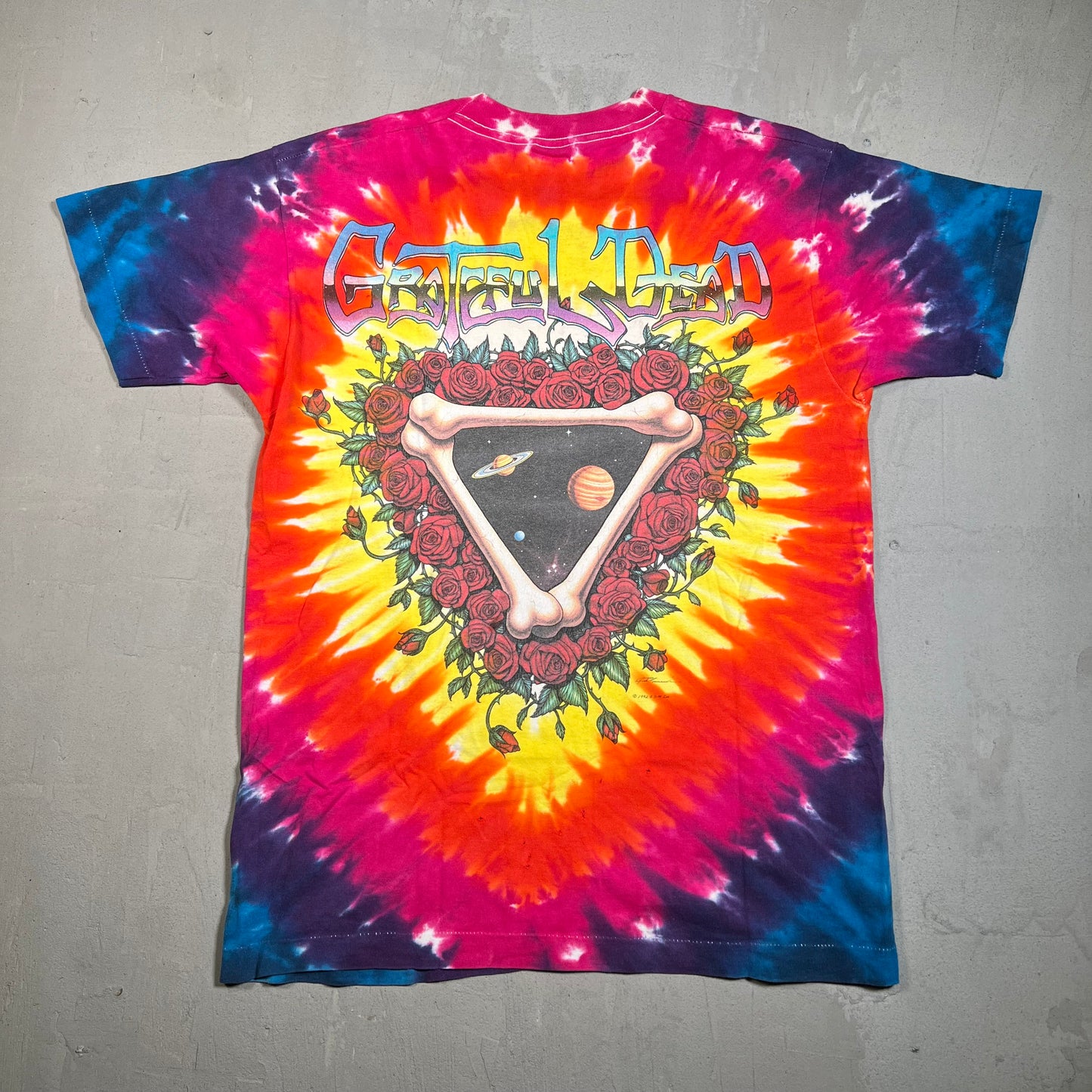 1992 Grateful Dead Space Your Face? Tie Dye Tee Size Large USED v15844