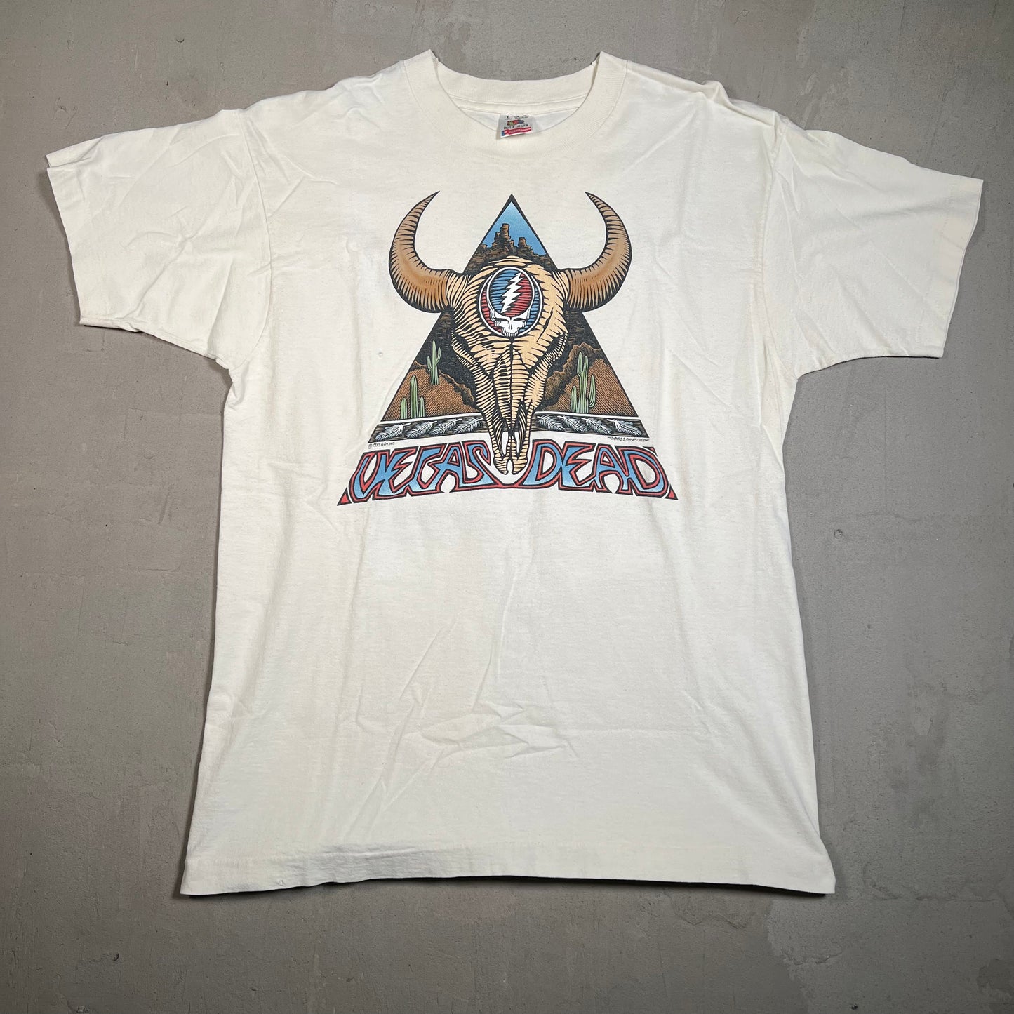 1994 Grateful Dead Vegas Head White Tee Size Large USED v13951