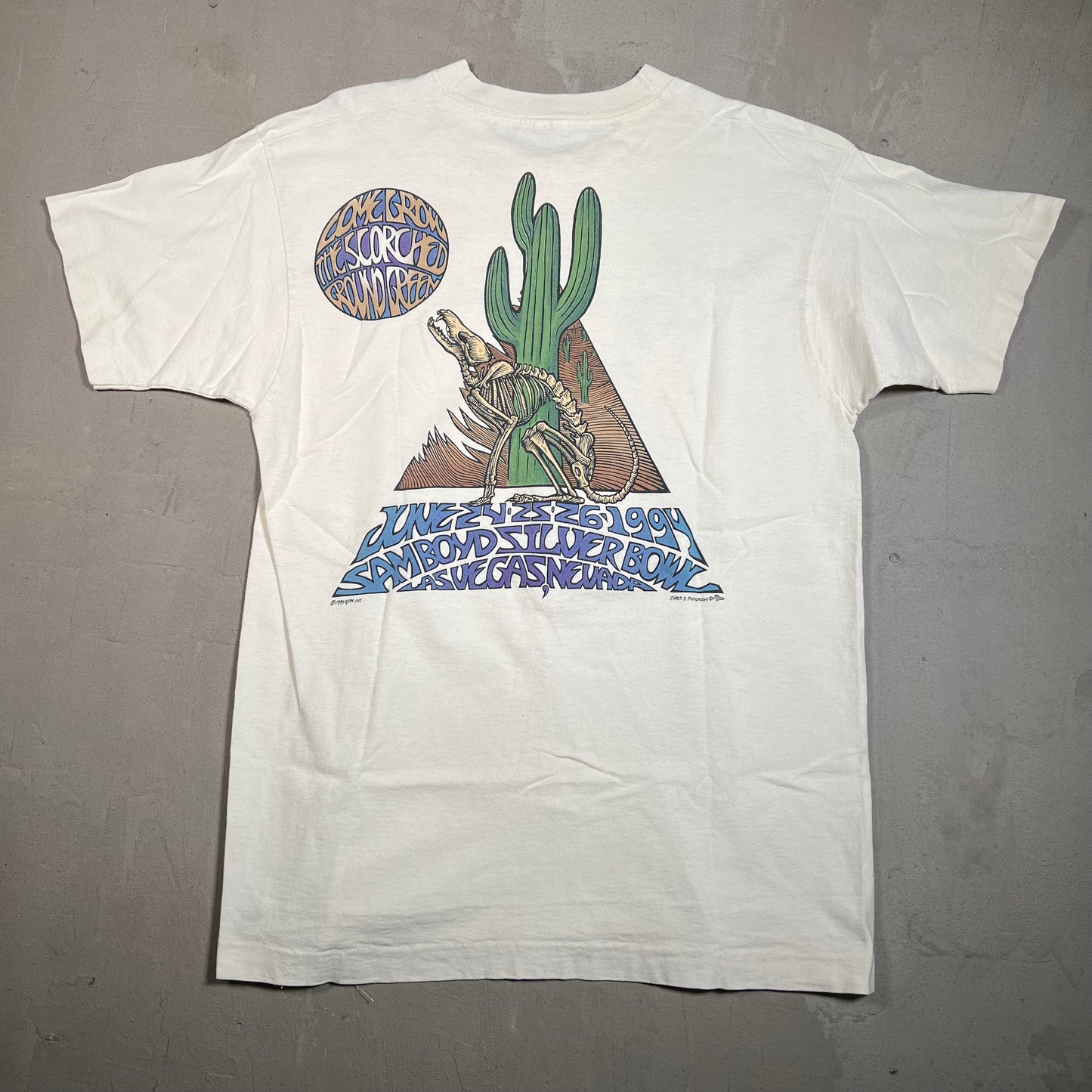 1994 Grateful Dead Vegas Head White Tee Size Large USED v13951