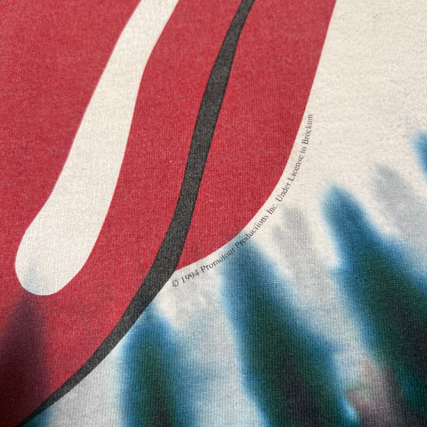 1994 Rolling Stones Liquid Blue Tag Tie Dye Tee Size XL USED v14603