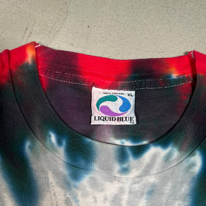 1994 Rolling Stones Liquid Blue Tag Tie Dye Tee Size XL USED v14603