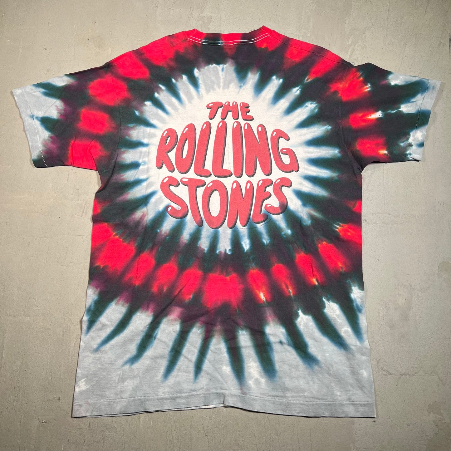1994 Rolling Stones Liquid Blue Tag Tie Dye Tee Size XL USED v14603