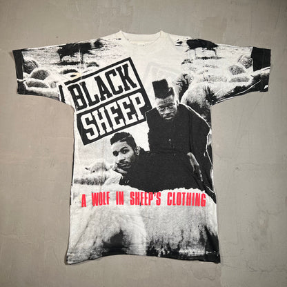 Black Sheep 1990s Full Print Tee Size Large USED v5603