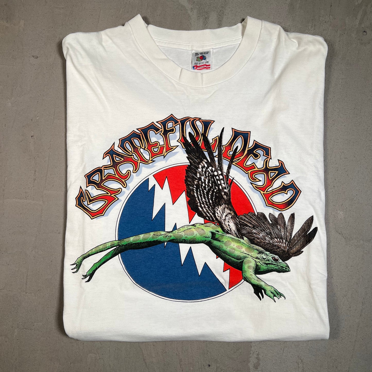 1995 Grateful Dead Iguana Tour White Tee Size XL USED v12595