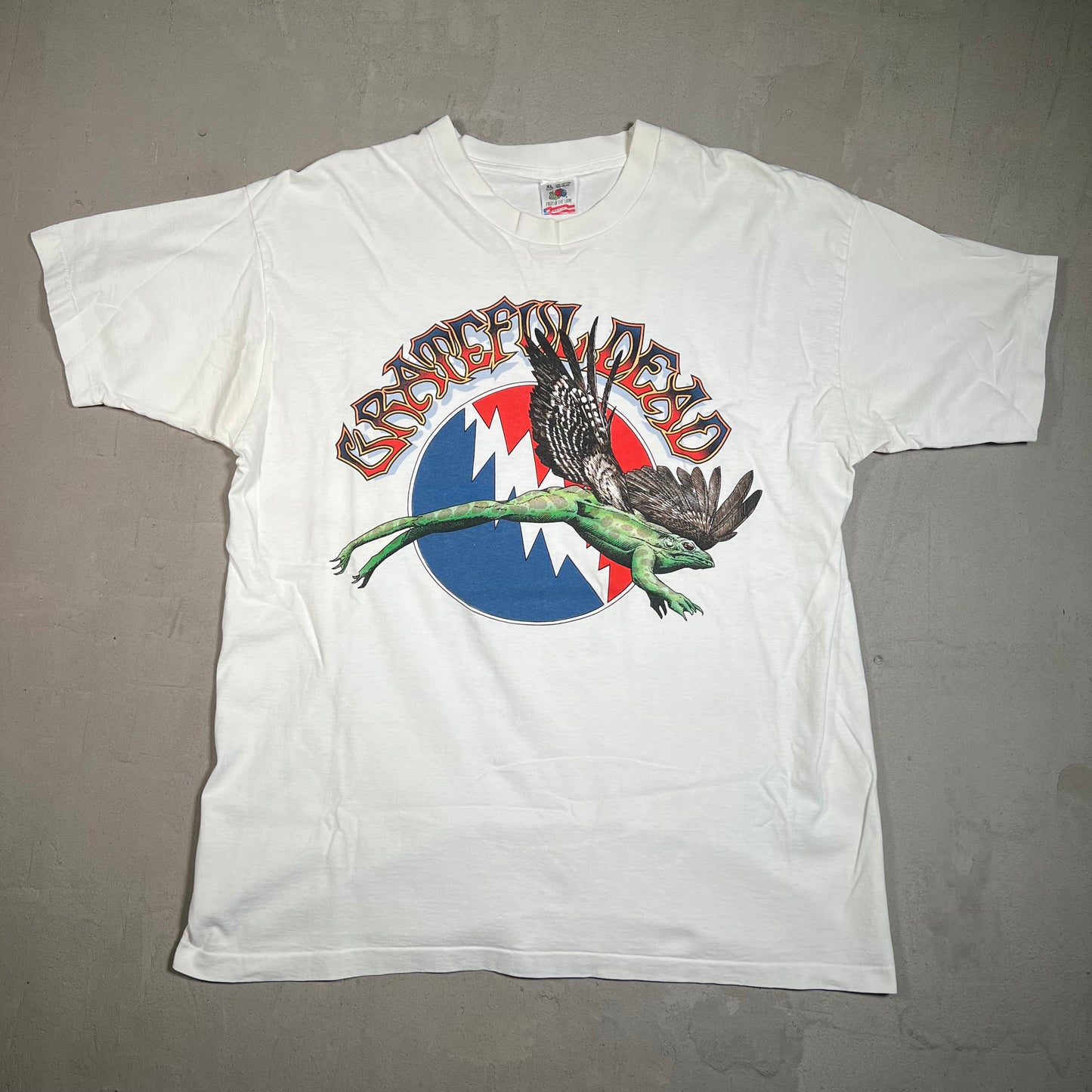 1995 Grateful Dead Iguana Tour White Tee Size XL USED v12595