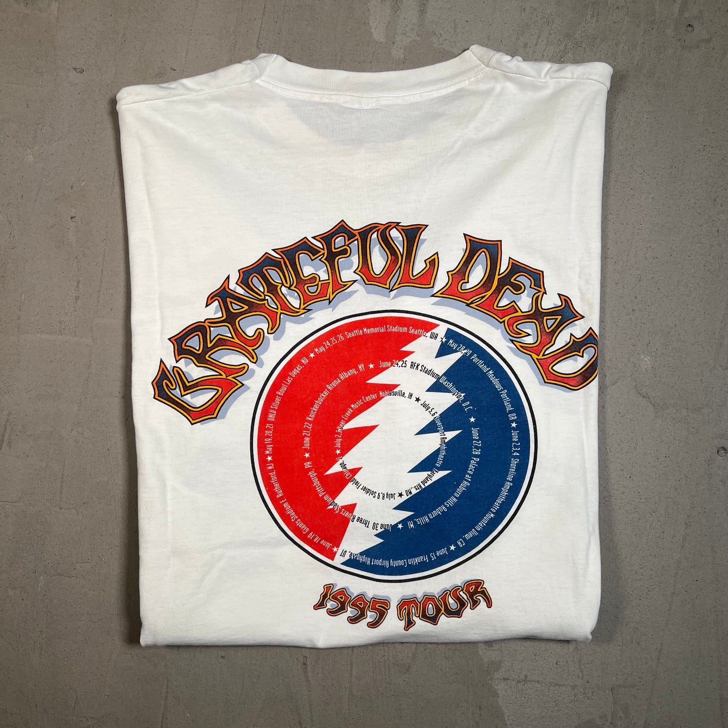 1995 Grateful Dead Iguana Tour White Tee Size XL USED v12595