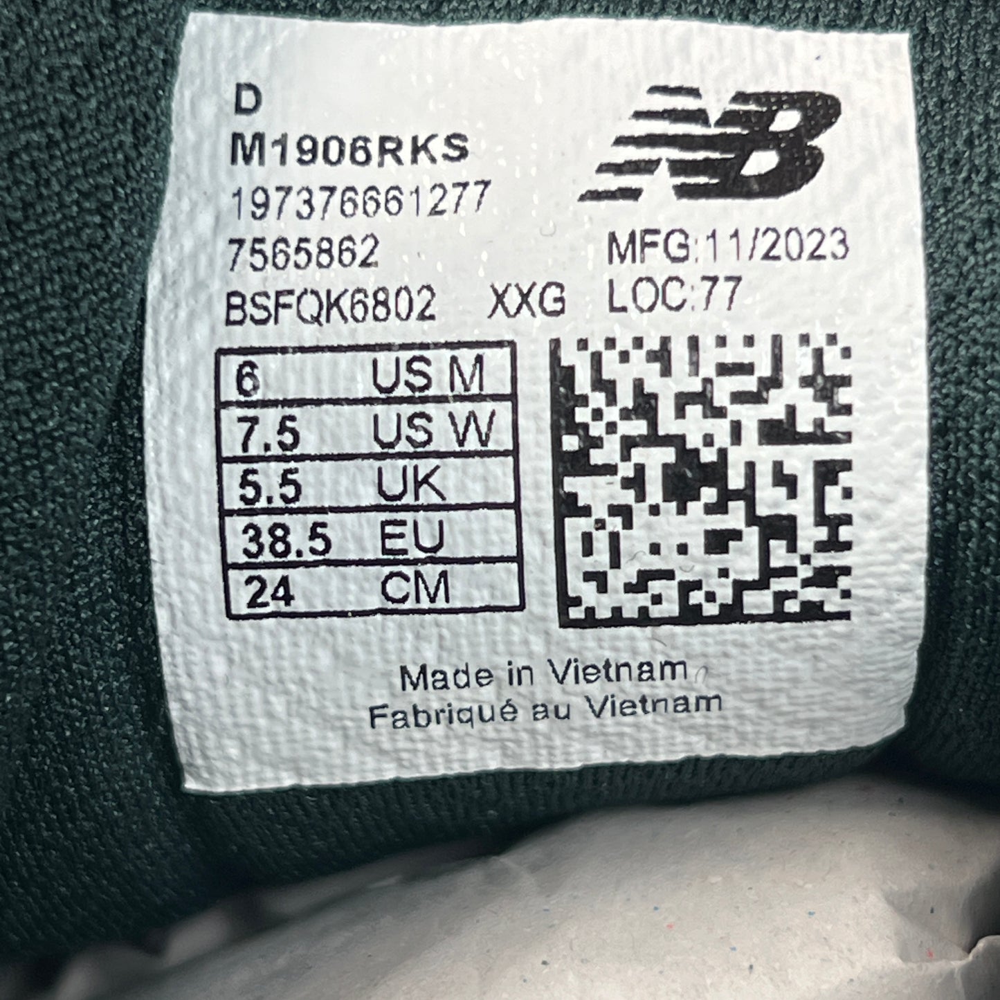 New Balance 1906R Kith Black (2024) Size 6 NEW s23060