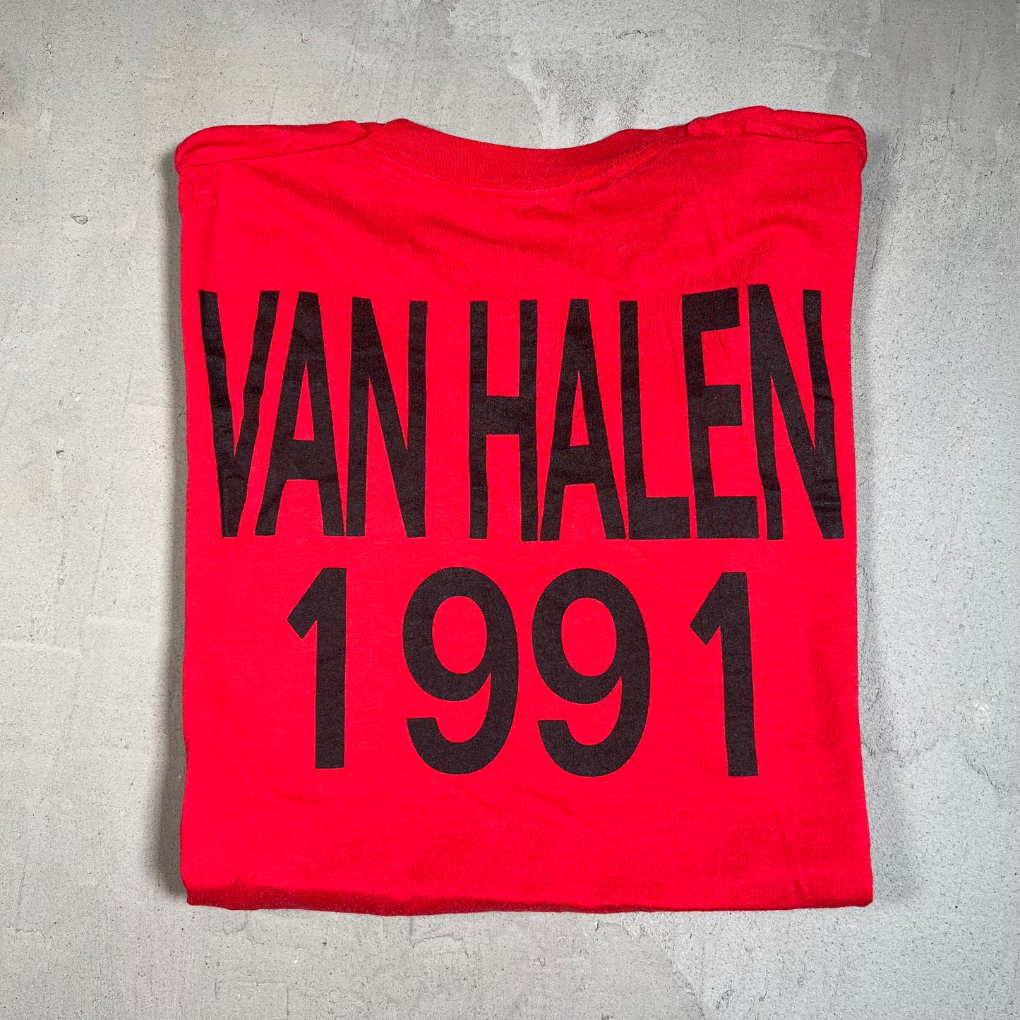 1991 Van Halen "Carnal Knowledge" Red Tee Size XL USED v15477