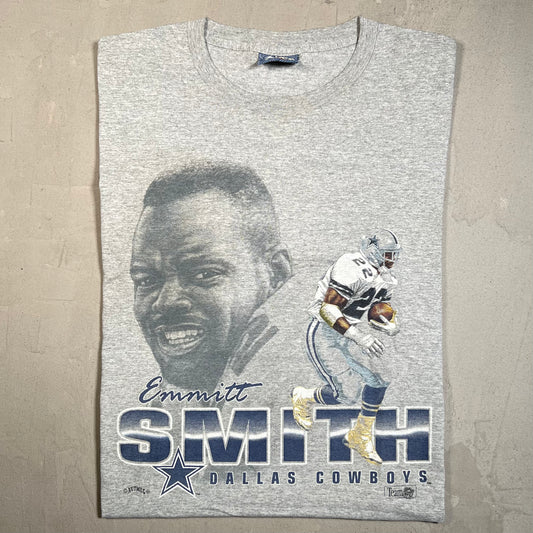 Y2K Emmitt Smith Dallas Cowboys Grey Tee Size Large USED v19596