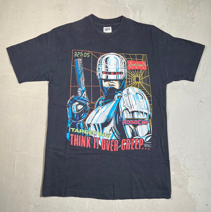 1990 Robocop Think It Over Creep Black Tee Size Large USED v19593